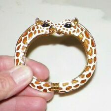 Kenneth J Lane Kjl Goldtone Enamel Giraffe Clamper Bracelet