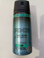 Axe Mens Deodorant Body Spray 48h Fresh With Essential Oils Cool Ocean 4 Oz