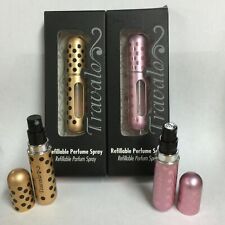 2 pack Travalo Refillable Perfume Atomizer Pink Polka Dot Gold Dot NEW 2pc