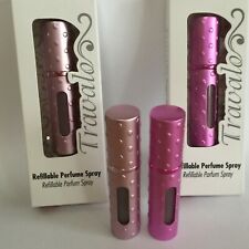 2pc Vintage Travalo classic refillable atomizer Hot Pink Pink dots