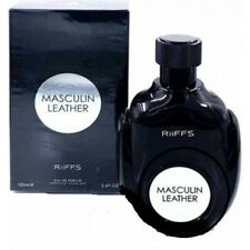 Masculin Leather Pour Homme Edp Spray By Riffs 3.4 Fl Oz.