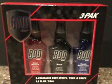 Bod Man 3 Pak Body Spray Black Most Wanted Really Ripped Abs 1.8 Oz Ea