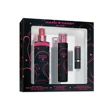 Hard Candy Black Eau De Parfum 1.7 Oz Perfume Body Mist Spray Lipstick Gift Set