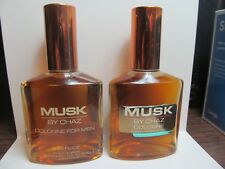 VTG NEW REVLON CHAZ MUSK COLOGNE SPLASH SET FOR MEN 2.25 FL OZ EACH FULL RARE