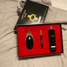 Lady Gaga Fame 3 Pc Gift Set 3.4 Oz Perfume 6.7 Oz Gel 10 Ml Rollerball
