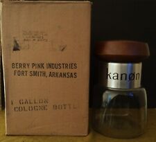 Vintage Kanon Cologne One Gallon Display Bottle w Orig Box wWood Top Scannon NY