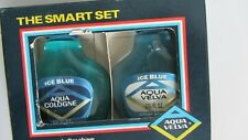 Vintage Ice Blue Aqua Cologne Aqua Velva After Shave The Smart Set 1 3 4 oz ea