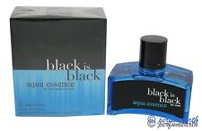 Black Is Black Aqua Essence By Nu Parfums 3.3 3.4 Oz EDT Spray For Men